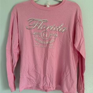 Women’s Pink Florida Long Sleeve Shirt Size Medium